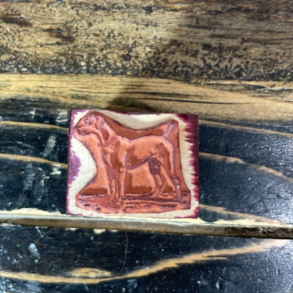 Rubber stamp collection animals horse dogs pig goat rooster chicken cow 9 in box - Picture 9 of 17